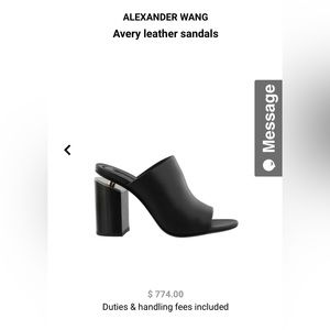 Alexander wang Avery Leather Sandal Size 6